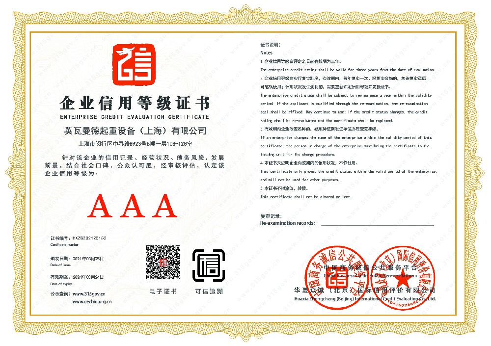 شهادة تصنيف ائتماني من فئة AAA.